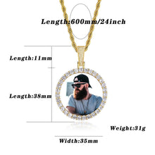 Load image into Gallery viewer, 14k Gold Photo Pendant Memorial Necklaces For Men