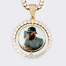 Load image into Gallery viewer, Personalized 3D Photo Double-Sided Rotating Medallions Pendant Necklace For Men