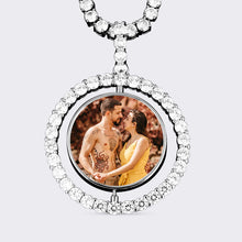 Load image into Gallery viewer, Custom Made Photo Rotating double-sided Medallions Pendant Necklace