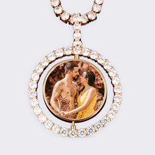 Load image into Gallery viewer, Custom Made Photo Rotating double-sided Medallions Pendant Necklace
