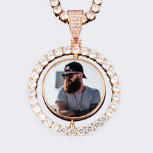 Load image into Gallery viewer, Personalized 3D Photo Double-Sided Rotating Medallions Pendant Necklace For Men