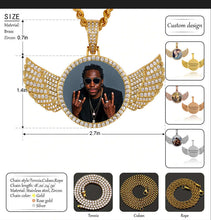 Load image into Gallery viewer, Photo With Wings Pendant Necklace - Custom Chain With Picture Inside