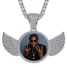 Load image into Gallery viewer, Photo With Wings Pendant Necklace - Custom Chain With Picture Inside