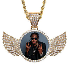 Load image into Gallery viewer, Photo With Wings Pendant Necklace - Custom Chain With Picture Inside