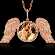 Load image into Gallery viewer, Personalized Picture Pendant Angel Wing Necklace