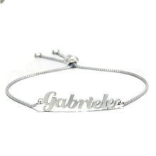 Load image into Gallery viewer, Sterling Silver Adjustable Custom Name Bangle Bracelets