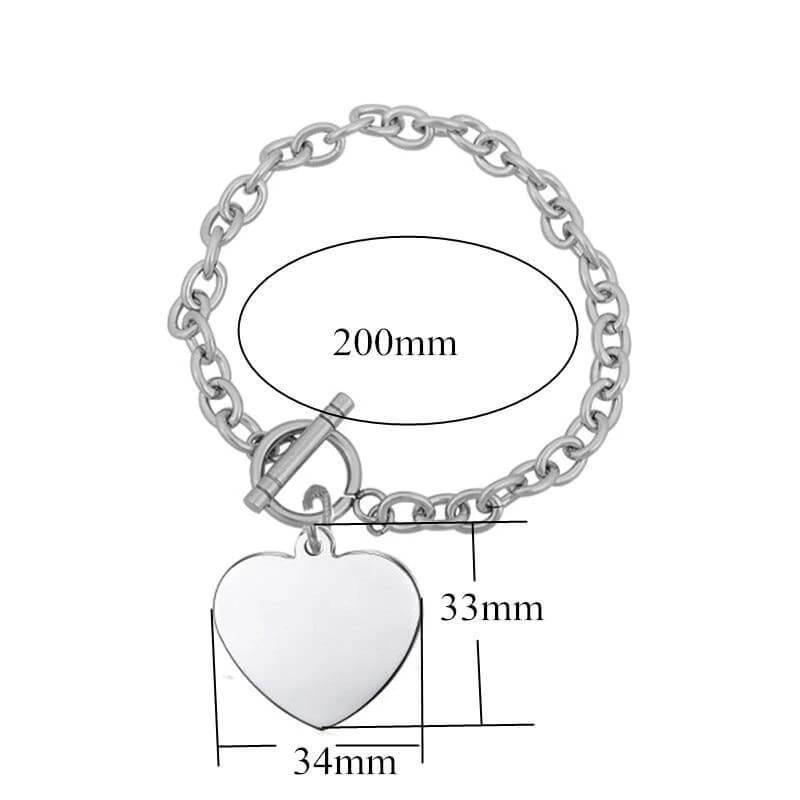 Personalised Double Heart Charm Bracelet