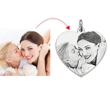 Load image into Gallery viewer, Sterling Silver Custom Heart Charm Photo Engraved Bracelet