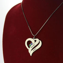 Load image into Gallery viewer, Two Hearts Forever One Necklace with Birthstones