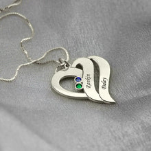 Load image into Gallery viewer, Two Hearts Forever One Necklace with Birthstones