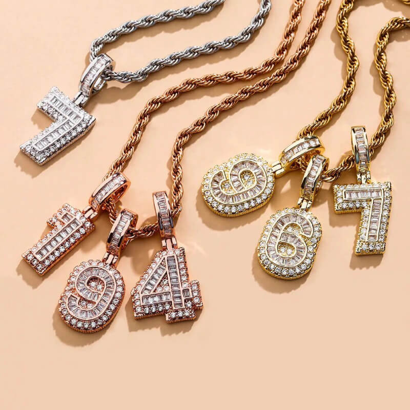 Cz Micro Pave Pendant with Rope outlets chain