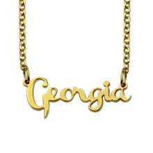 Load image into Gallery viewer, 18k Gold Plating Cursive Name Necklace in 18k gold plated color