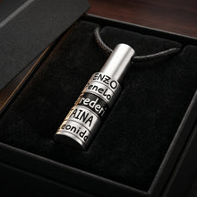 Load image into Gallery viewer, Custom engraved name bead necklace for men presented in a gift box