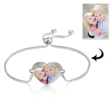 Load image into Gallery viewer, Heart Adjustable Custom Photo Bracelet