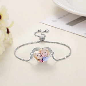 Heart Adjustable Custom Photo Bracelet