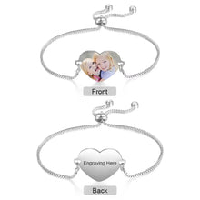 Load image into Gallery viewer, Heart Adjustable Custom Photo Bracelet