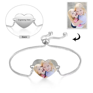 Heart Adjustable Custom Photo Bracelet