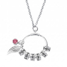 Load image into Gallery viewer, Sterling silver mother necklace with engraved children's names close up