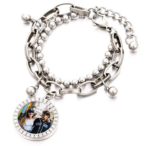 Hip Hop Bracelet with photo inside