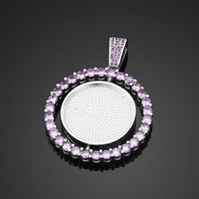 Load image into Gallery viewer, Double-sided rotating photo pendant with an empty frame, before the custom photo is added