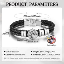 Load image into Gallery viewer, Personalized Circle Photo Charm Bracelet