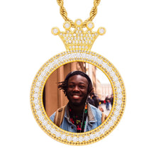 Load image into Gallery viewer, Crown Memory Picture Pendant Necklace in gold
