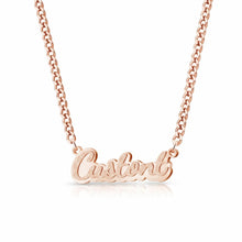 Load image into Gallery viewer, 18K rose gold plated double plated name necklace in cursive script