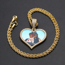 Load image into Gallery viewer, Heart photo pendant with chain options
