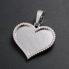 Load image into Gallery viewer, Iced out heart pendant frame before your photo is added