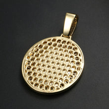 Load image into Gallery viewer, Back of the oval picture pendant for men, where an optional name or date can be engraved