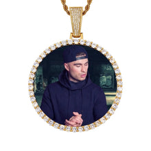 Load image into Gallery viewer, Custom Photo Medallion Necklace For Men in gold color