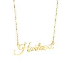 Load image into Gallery viewer, Handwritten Name Necklace in gold plated color