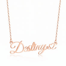 Load image into Gallery viewer, Rose gold handwritten name necklace with a heart