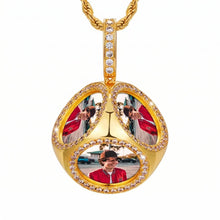 Load image into Gallery viewer, Iced Out 3D Cube Custom Photo Pendant in gold