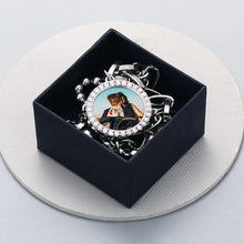 Load image into Gallery viewer, Custom picture bracelet with iced out photo charm in a black gift box