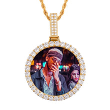 Load image into Gallery viewer, Memorial Necklace With Picture – Iced Out Photo Medallion