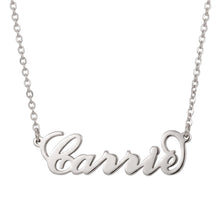 Load image into Gallery viewer, Personalized Baby Name Necklace in silver color