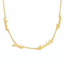Load image into Gallery viewer, Personalized Multiple Name Necklace in gold color