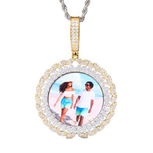 Load image into Gallery viewer, Personalized Round Picture Memory Necklace in silver