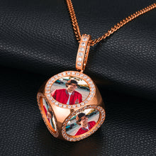 Load image into Gallery viewer, GetEngravings Iced Out 3D Cube Custom Photo Pendant