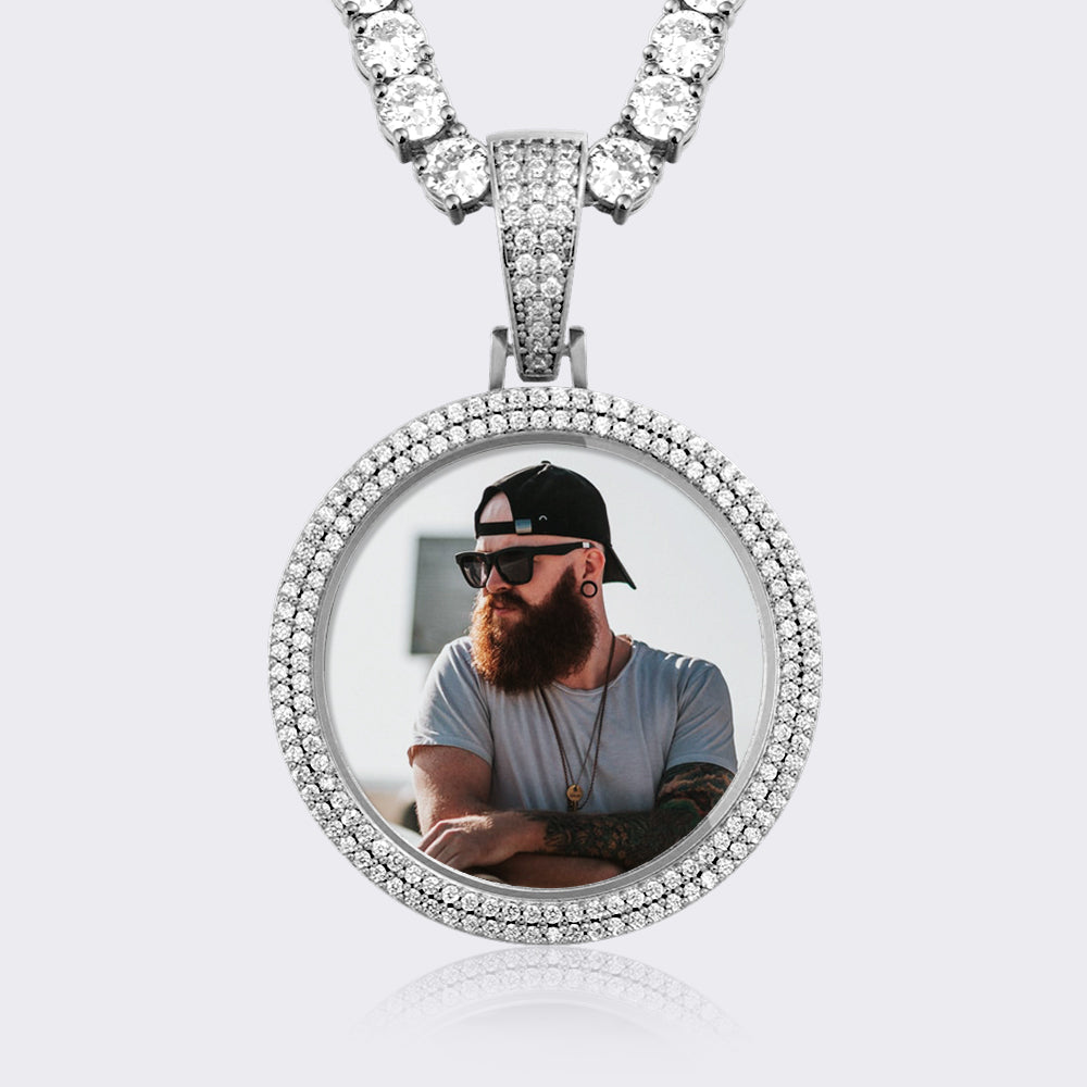Memorial Photo Pendant Necklace for Men with Ball Chain, In Loving Memory  Gift | eBay