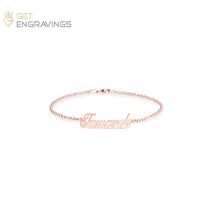 Load image into Gallery viewer, 14K Gold Plated Name Bracelet For Her With Rose Gold Color