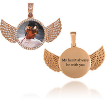 Load image into Gallery viewer, 14K Gold Plated Custom Angel Wings Picture Pendant Necklace