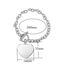 Load image into Gallery viewer, 14k Gold Plated Charm Heart Bracelet Silver