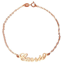 Load image into Gallery viewer, 14k Gold Plated Custom Name Anklet Bracelet With Rose Gold Color