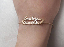 Load image into Gallery viewer, 14k Gold Plated Custom Two Name Bracelet For Her Gold Plating