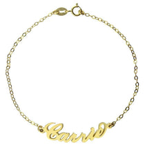 Load image into Gallery viewer, 14k Gold Plated Personalized Name Anklet Bracelet With Gold Color