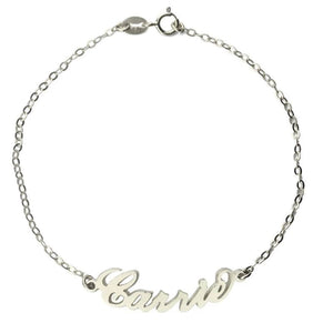 14k Gold Plated Personalized Name Anklet Bracelet With Silver Color