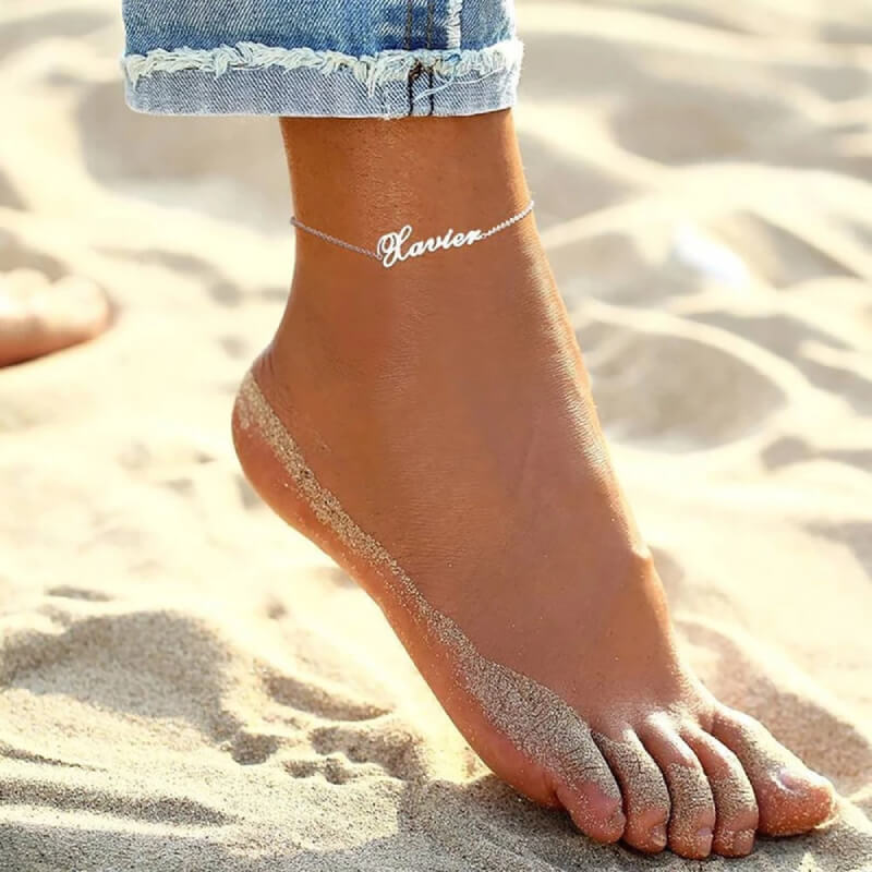 14k Gold Plated Personalized Name Anklet Bracelet