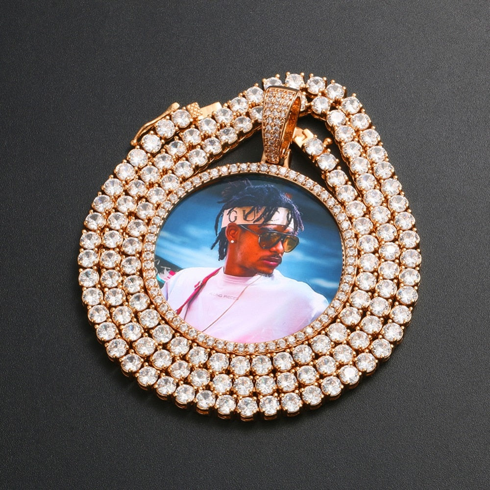 14k Gold Memorial Pendants Necklace With Picture Inside